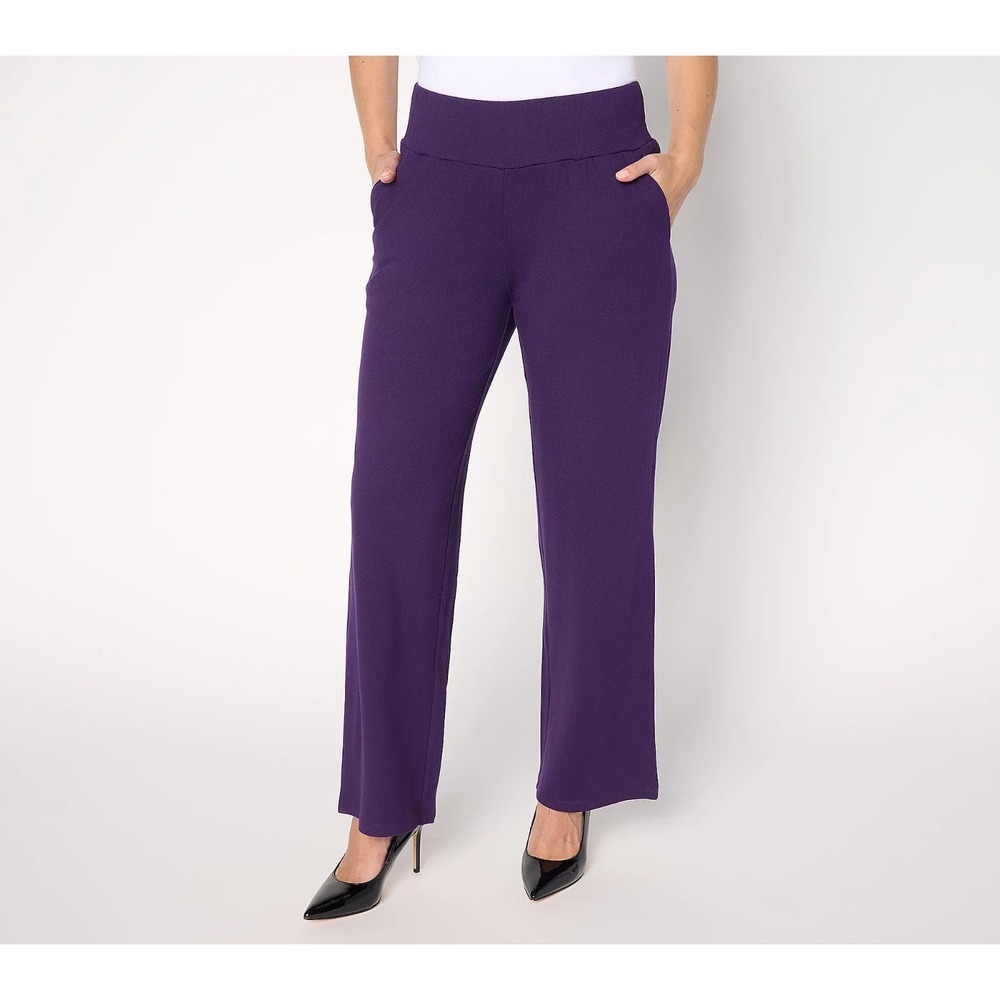 Brandis Dress Out Loud Regular Confidence Crepe Pants Blackberry Wine, 3X   #40V
